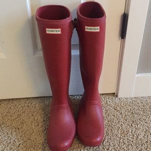 Red Hunter boots 8US